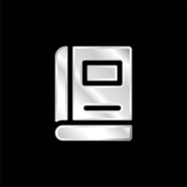 Book silver plated metallic icon