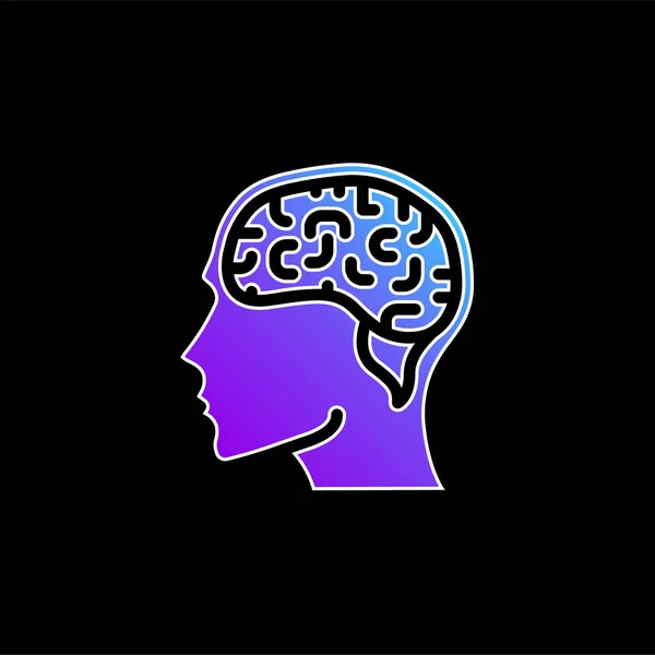 Cerebro Azul Gradiente Vector Icono — Archivo Imágenes Vectoriales