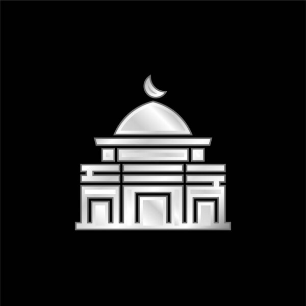 Al Aqsa Mosque silver plated metallic icon