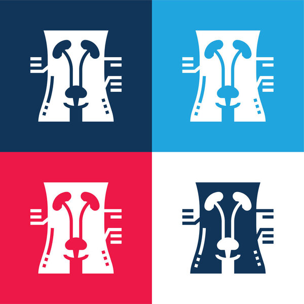 Кровавый синий и красный четыре цвета минимальный набор значков