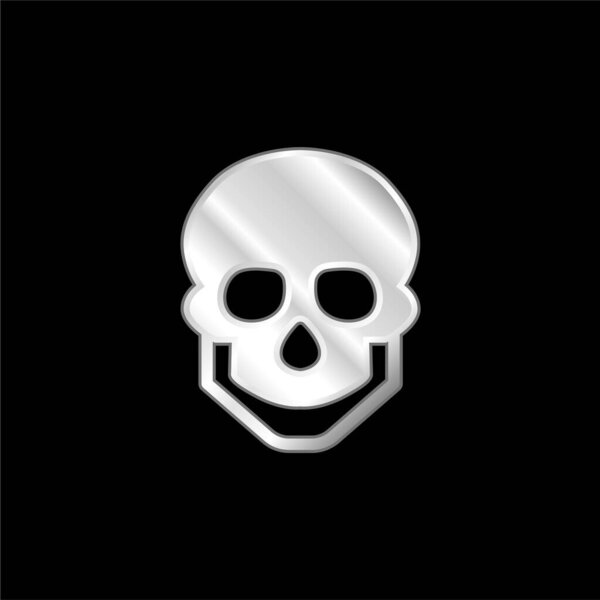 Big Skull silver plated metallic icon