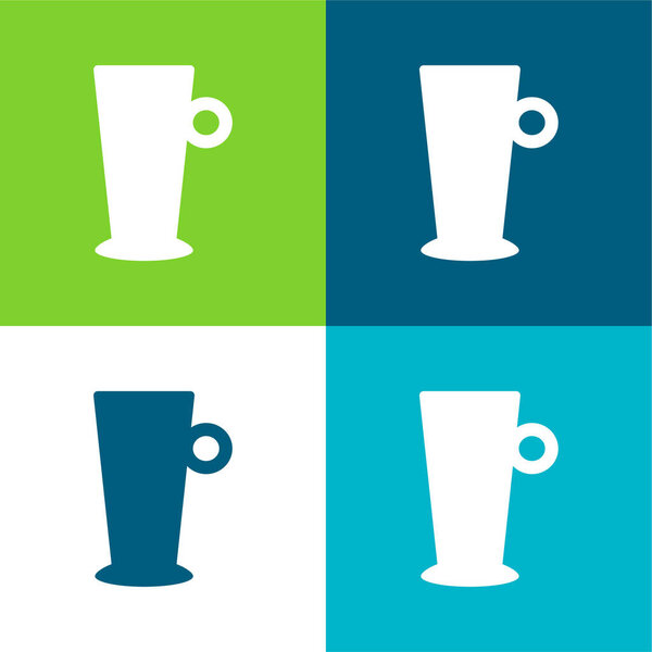Big Cup Flat four color minimal icon set