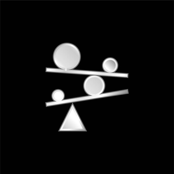 Balance silver plated metallic icon