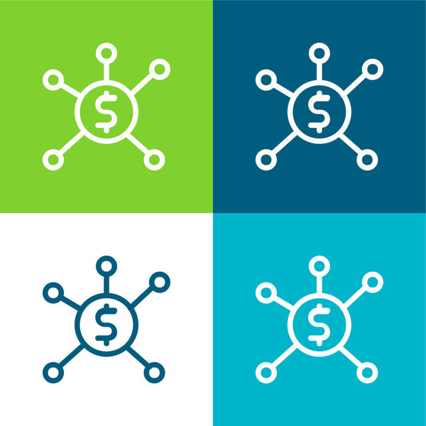 Банковская квартира 4 цвета минимальный набор значков