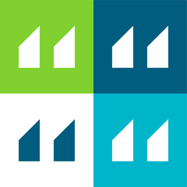 Blocks With Angled Cuts Flat four color minimal icon set