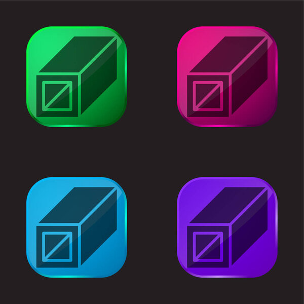 Beam four color glass button icon