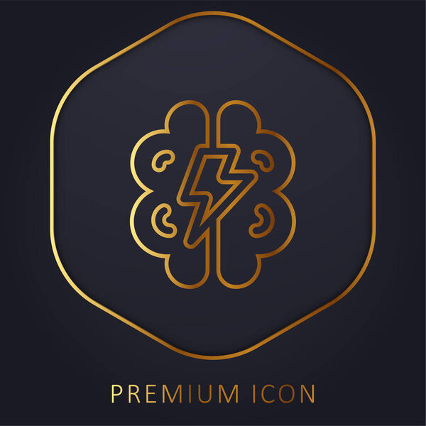 Логотип или значок премиум-бренда Brainstorm золотой линии