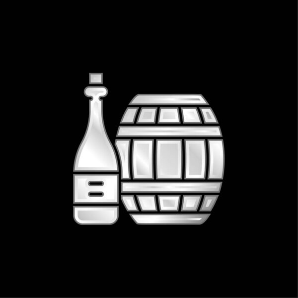 Barrel silver plated metallic icon