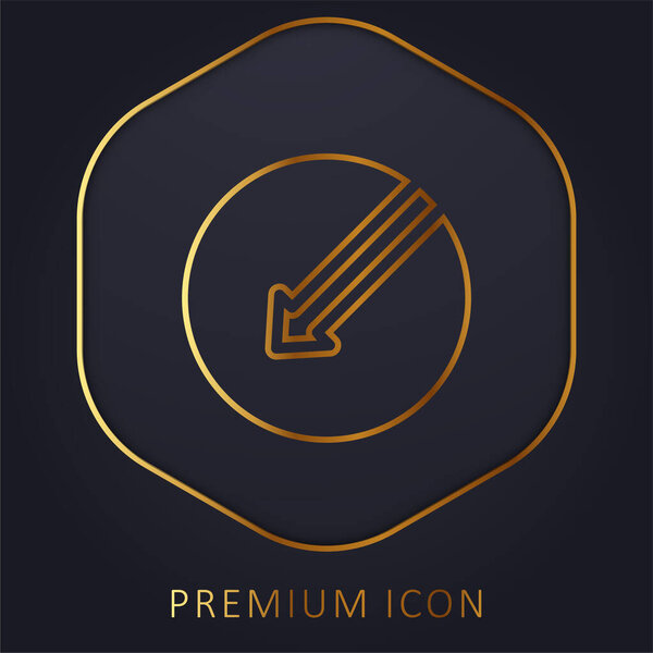 Arrow Left golden line premium logo or icon