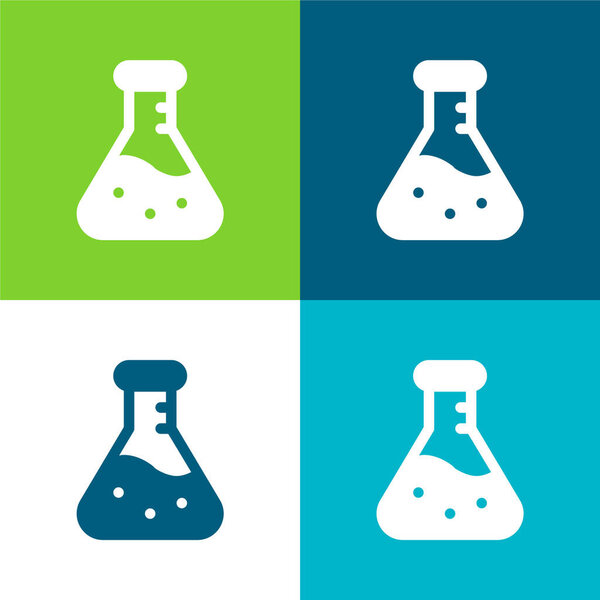 Beaker Flat four color minimal icon set