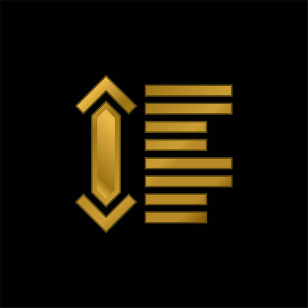 Between gold plated metalic icon or logo vector