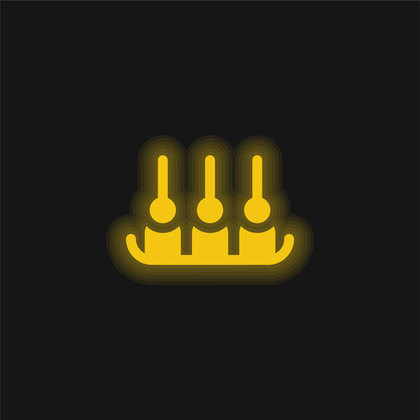 Appetizer yellow glowing neon icon