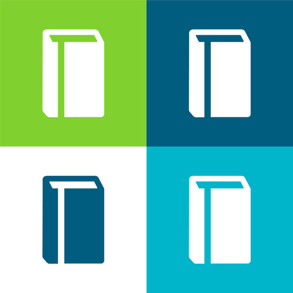 Книга с закладкой Плоский четырехцветный минимальный набор значков