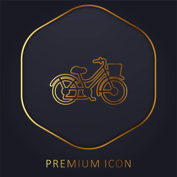 Bike golden line premium logo or icon