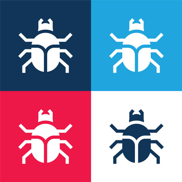 Beetle blue and red four color minimal icon set