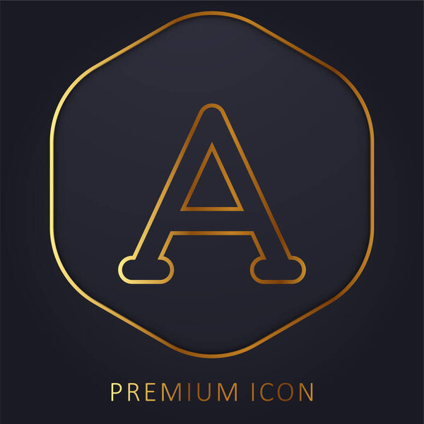 Alpha golden line premium logo or icon
