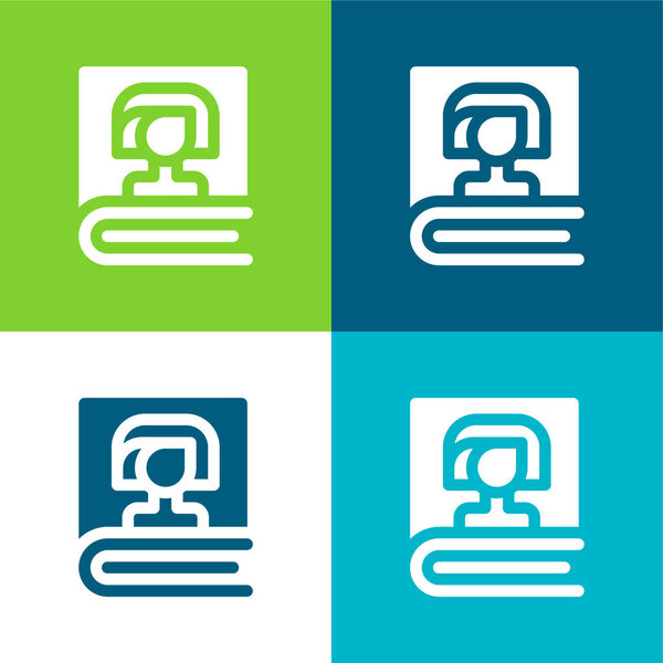 Книга Плоский четырехцветный минимальный набор значков