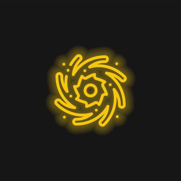 Черная дыра желтый светящийся неоновый значок