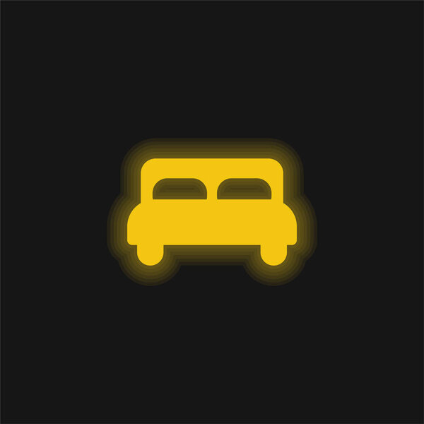 Желтый светящийся значок кровати