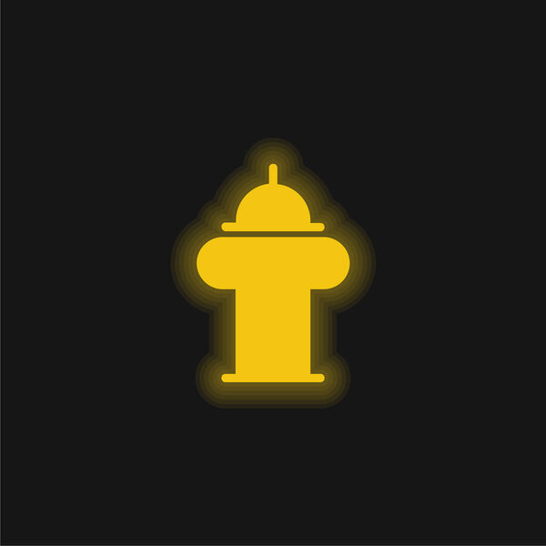 Big Fireplug yellow glowing neon icon
