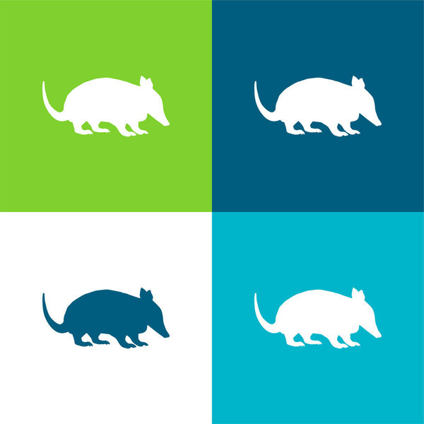 Ant Eater Shape Flat четырехцветный минимальный набор иконок