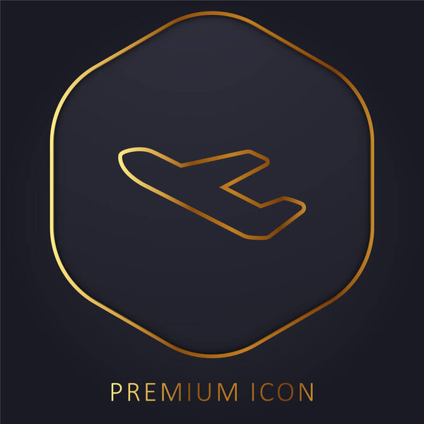 Airport Departures golden line premium logo or icon