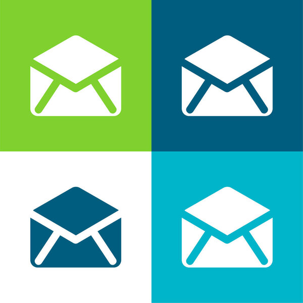 Black Open Enhance Back Flat четырехцветный минимальный набор иконок