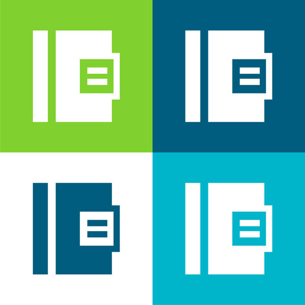 Повестка дня Плоский четырехцветный минимальный набор значков