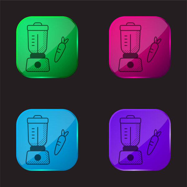 Blender four color glass button icon