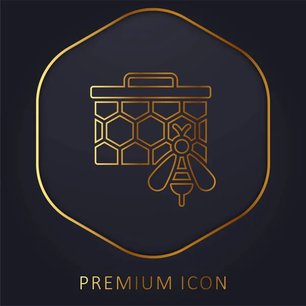 Abelhas Linha Dourada Logotipo Premium Ícone — Vetor de Stock