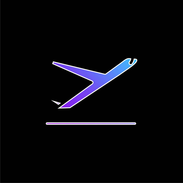 Airplane blue gradient vector icon