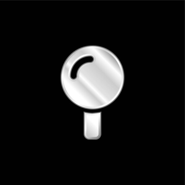 Black Golf Ball silver plated metallic icon