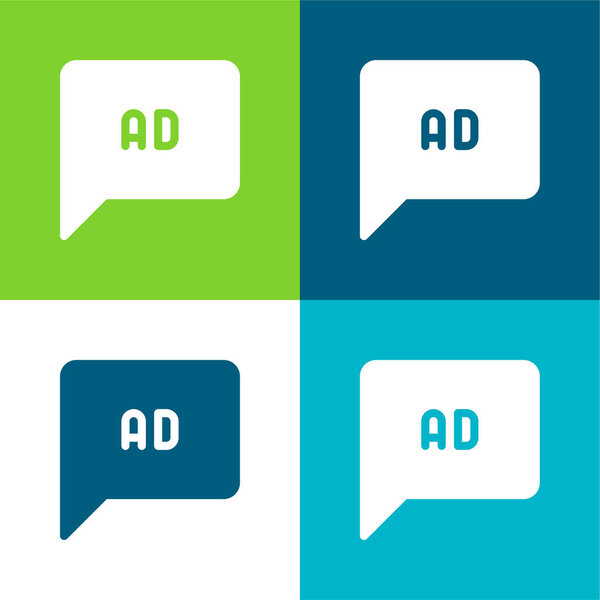 Ad Flat four color minimal icon set