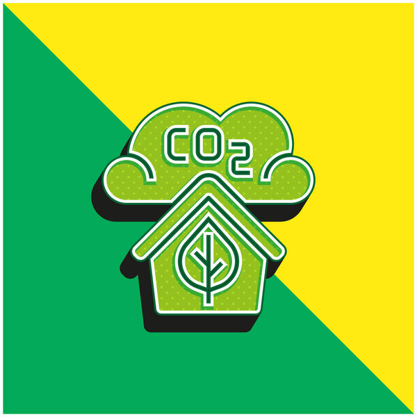 Air Quality Green and yellow modern 3d vector icon logo