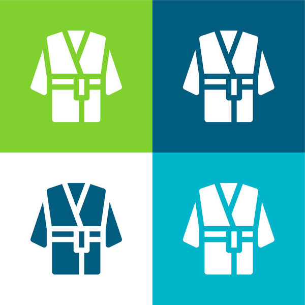 Халат Плоский четырехцветный минимальный набор значков