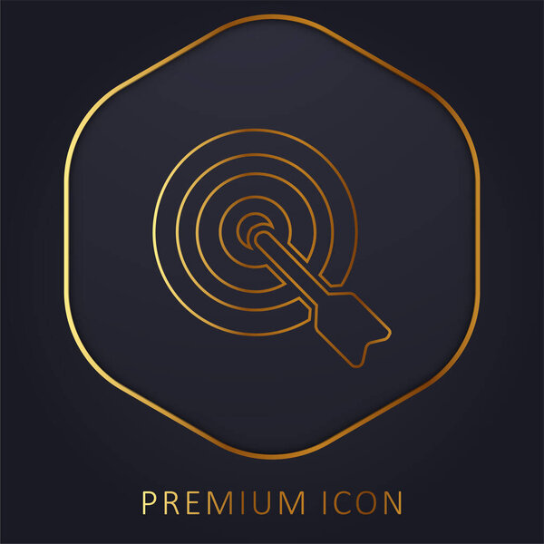 Arrow On Target golden line premium logo or icon