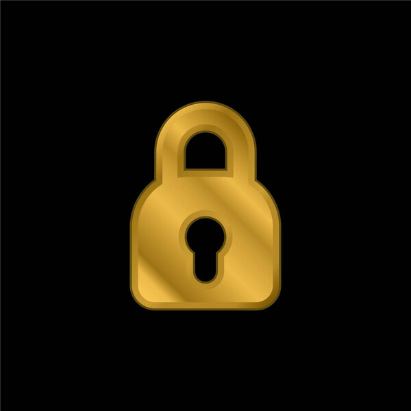 Металлическая иконка с черным замком или вектор логотипа