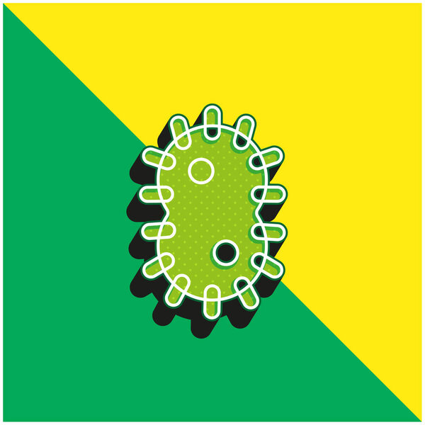 Bacteria Green and yellow modern 3d vector icon logo