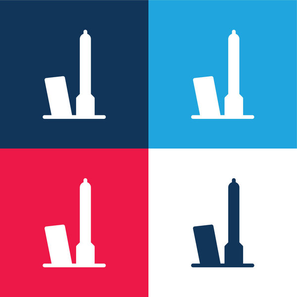 Bologna blue and red four color minimal icon set