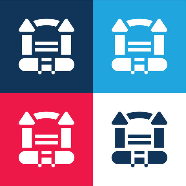 Bouncy Castle blue and red four color minimal icon set