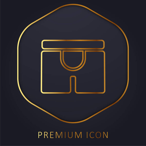 Boxers golden line premium logo or icon