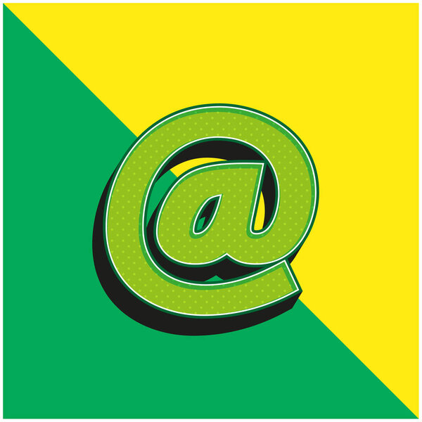 Arroba Symbol Green and yellow modern 3d vector icon logo
