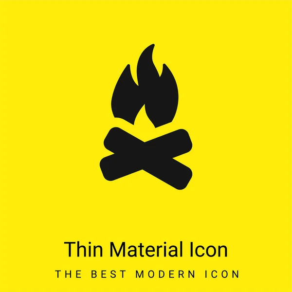Hoguera Mínimo Icono Material Amarillo Brillante — Vector de stock