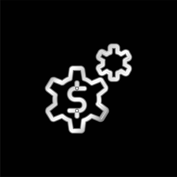 Application silver plated metallic icon