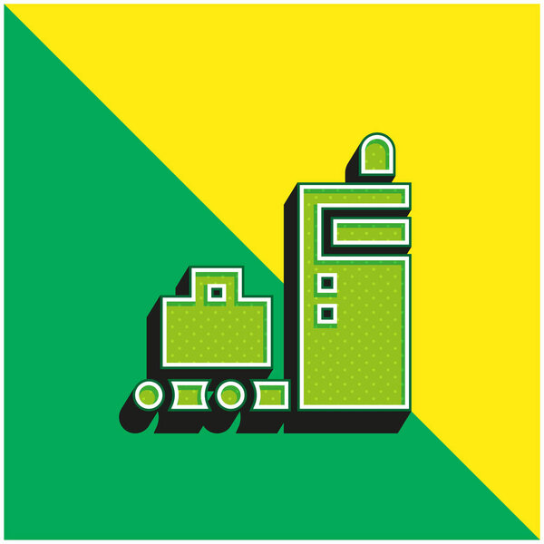 Baggage Green and yellow modern 3d vector icon logo