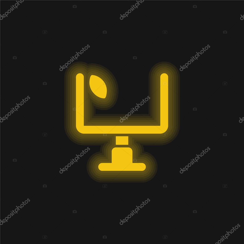 American Football Annotation yellow glowing neon icon