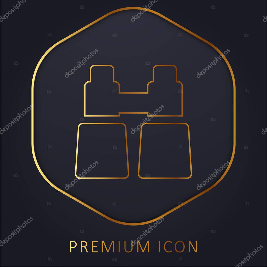 Binoculars golden line premium logo or icon
