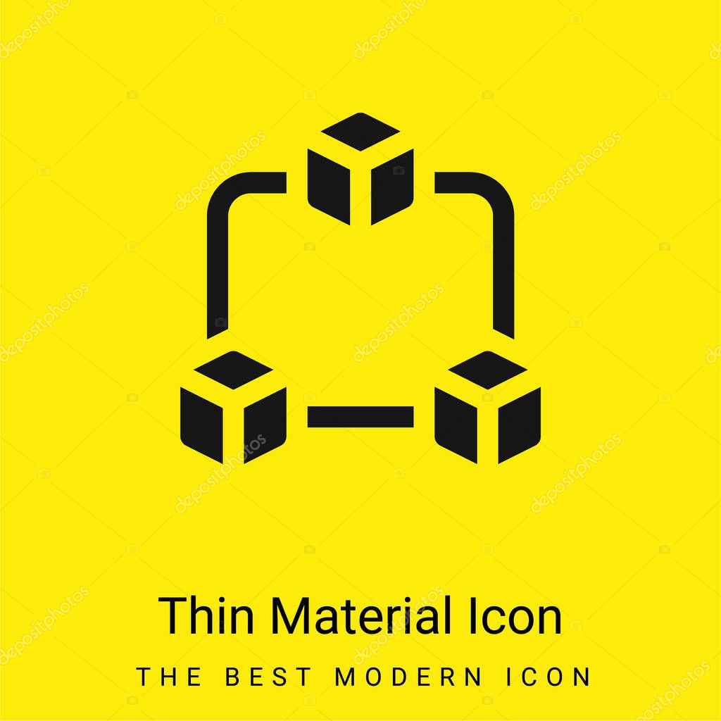 Blockchain minimal bright yellow material icon
