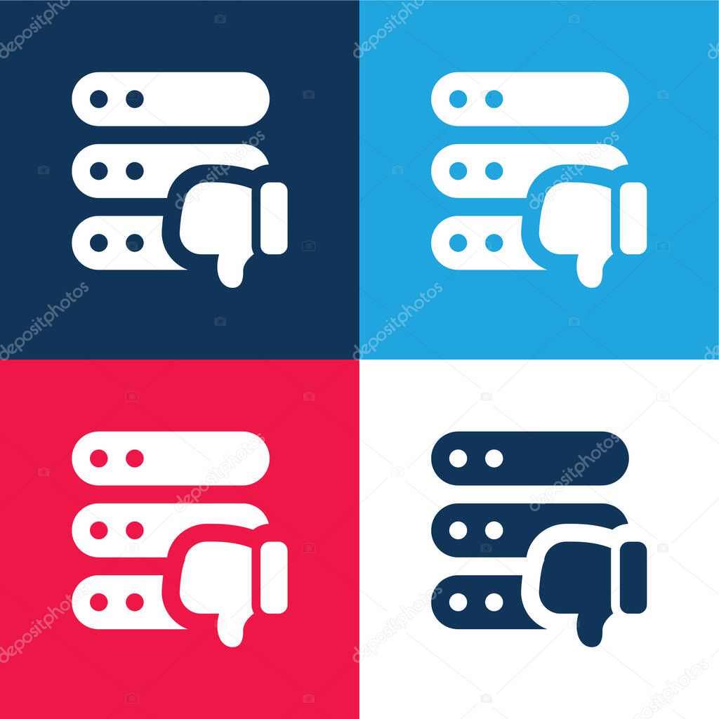 Bad Review blue and red four color minimal icon set