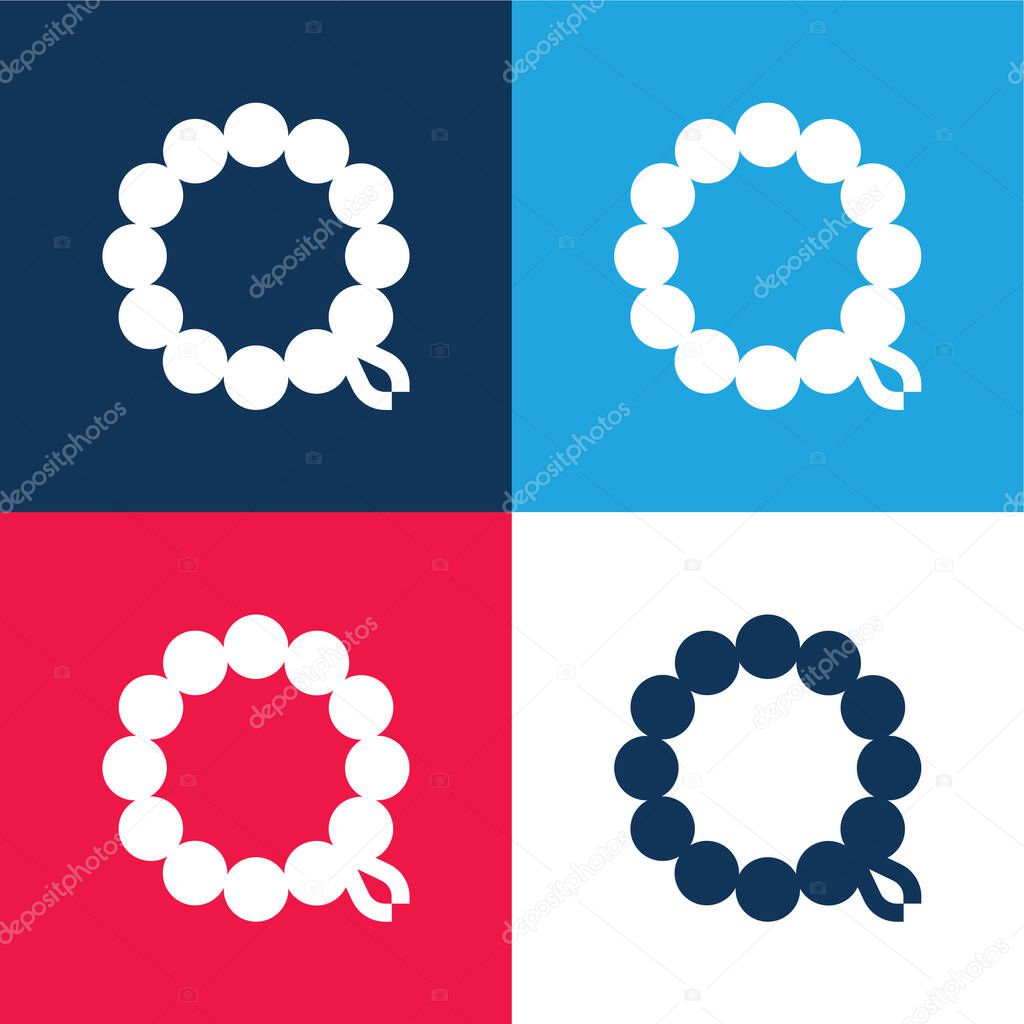 Bracelet blue and red four color minimal icon set